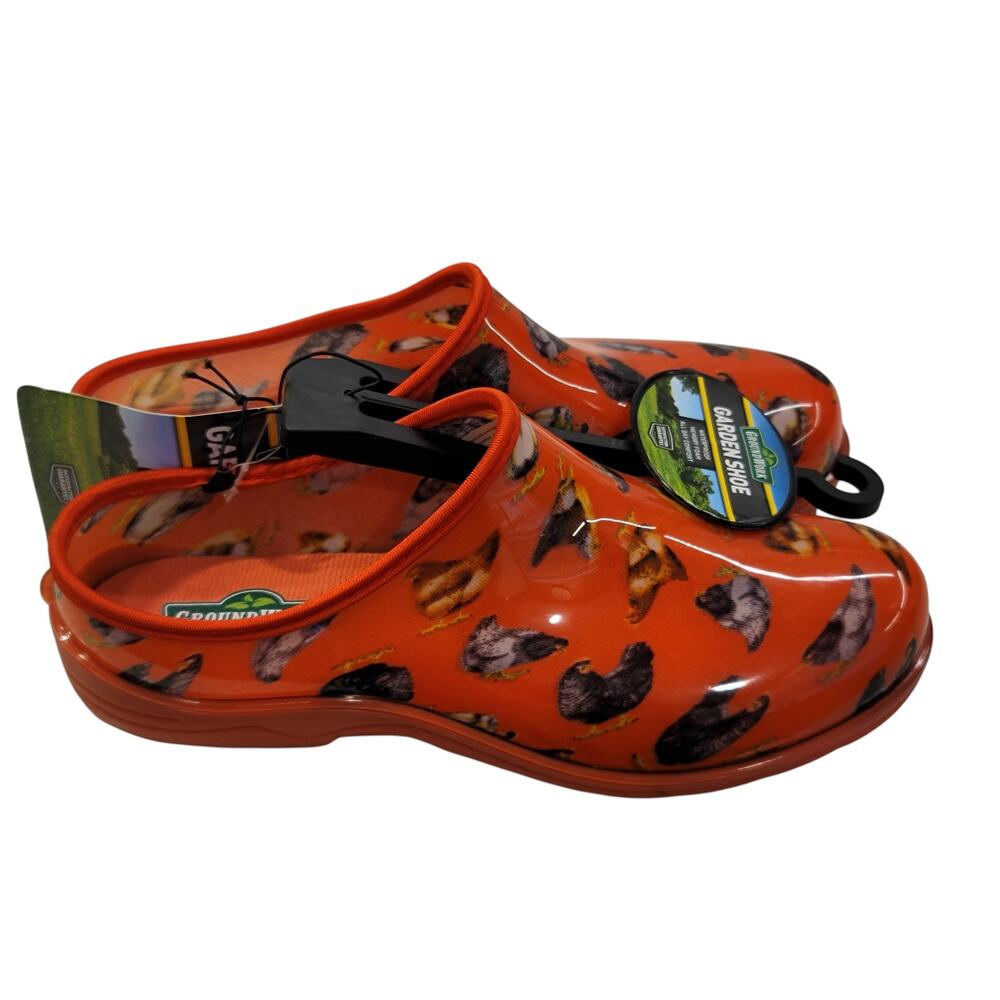 GroundWork Womens Chicken Garden Clogs Waterproof Size 10
